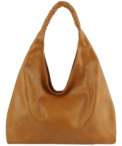 Braided Handle Shoulder Bag Hobo LMC002 BROWN